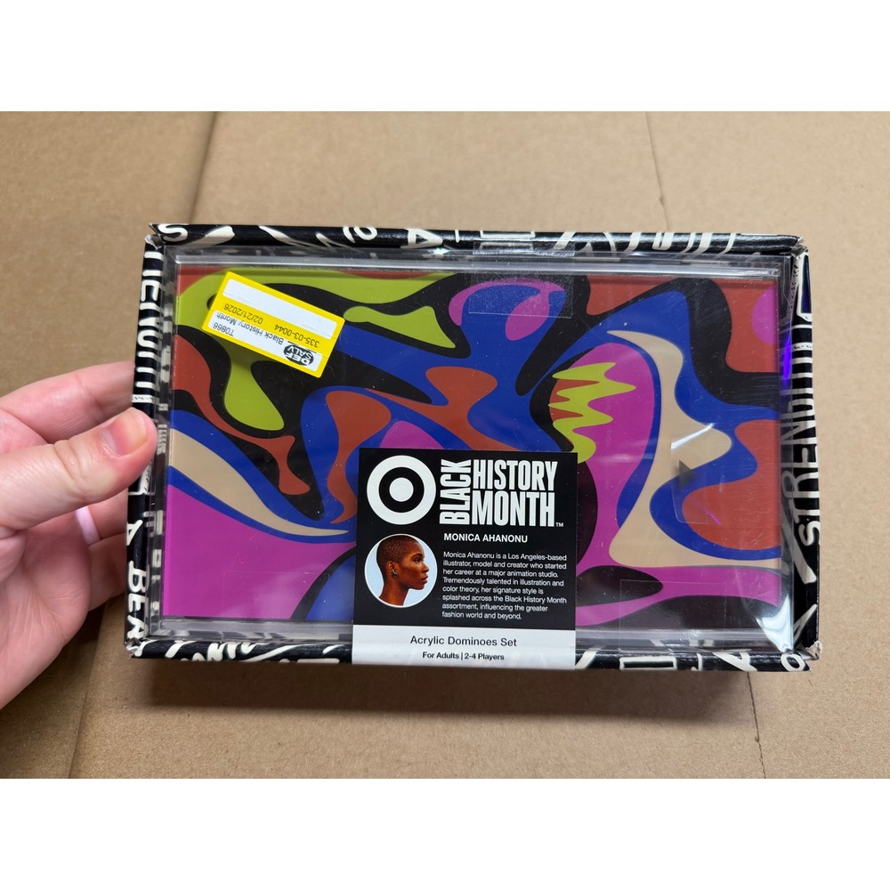 Target Monica Ahanonu Acrylic Dominoes Set Black History‎ Month Abstract Art New